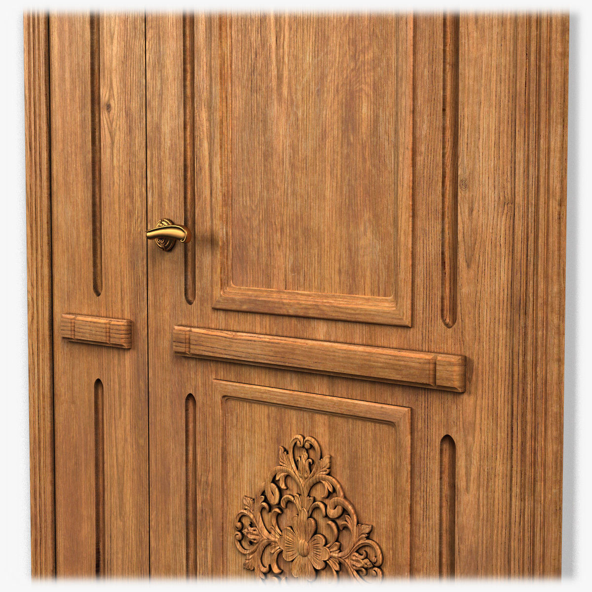 Door0052 ornate wooden door 3D model_10