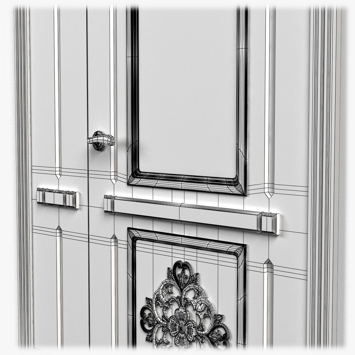 Door0052 ornate wooden door 3D model_13