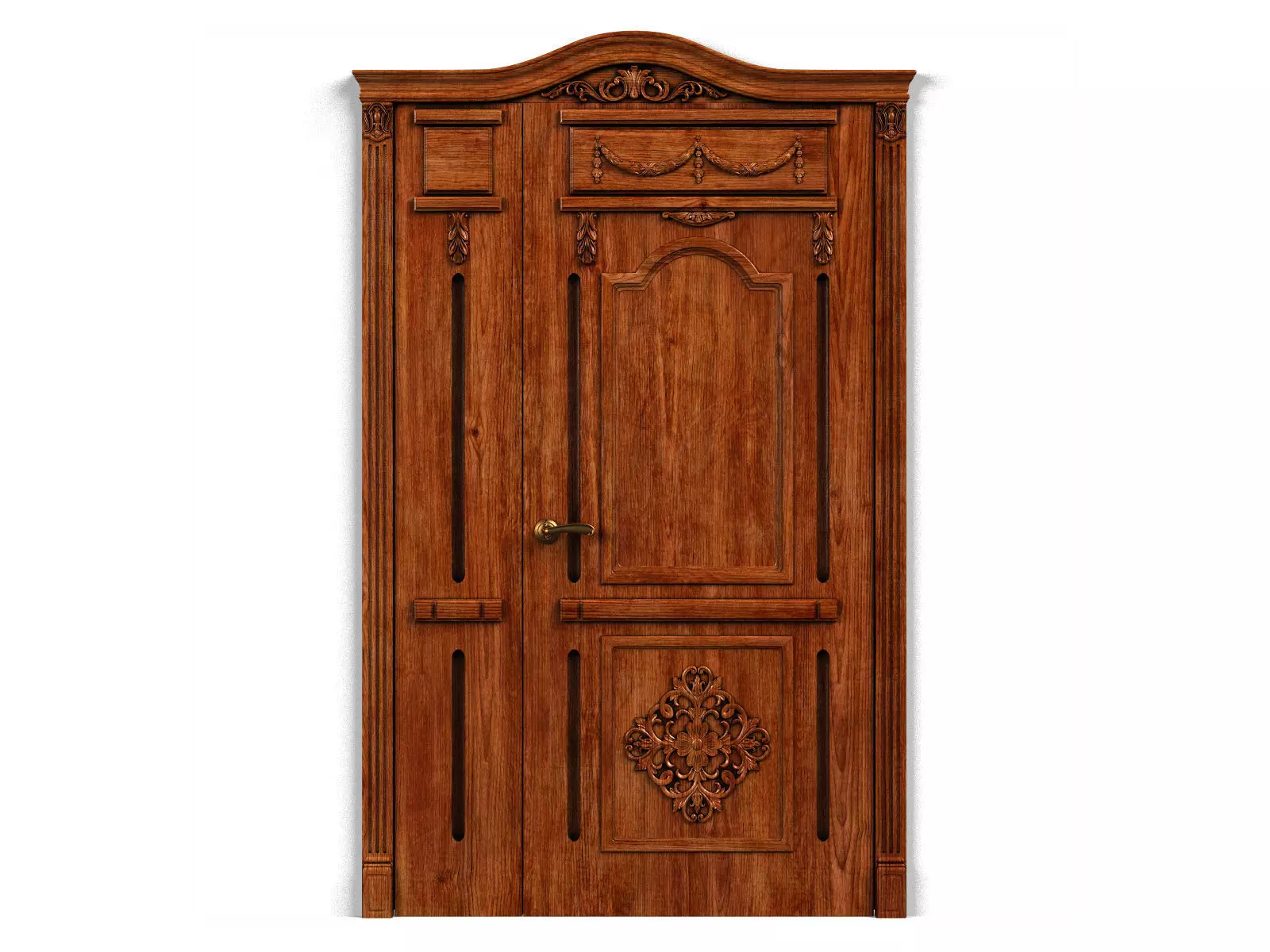 Door0052 ornate wooden door 3D model_0