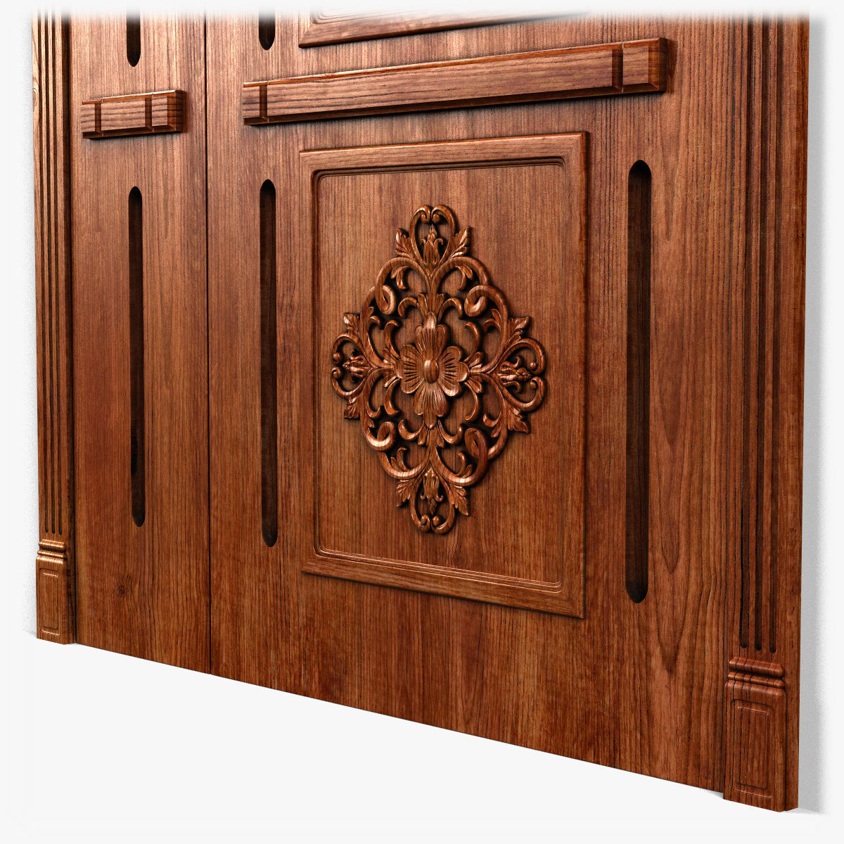 Door0052 ornate wooden door 3D model_4