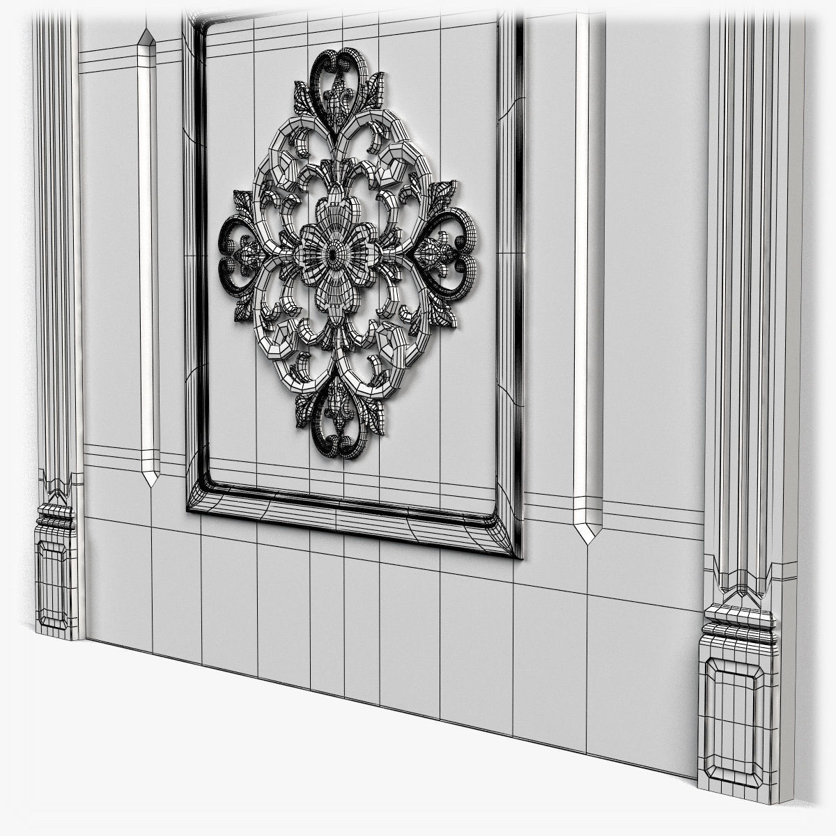 Door0053 ornate wooden door 3D model_14