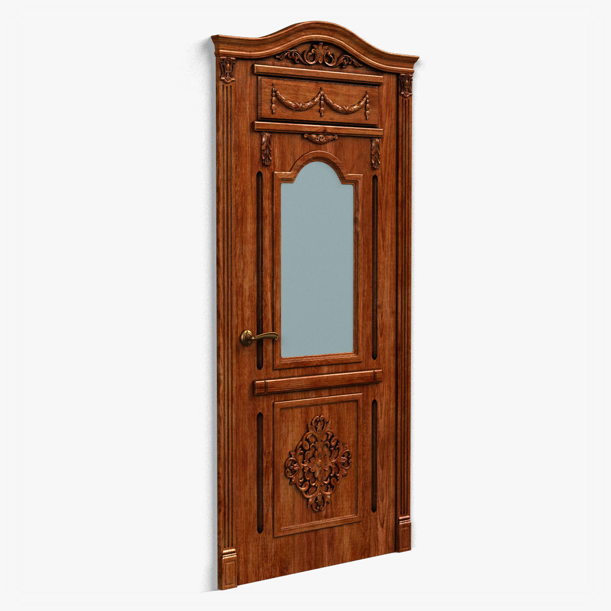 Door0053 ornate wooden door 3D model_1