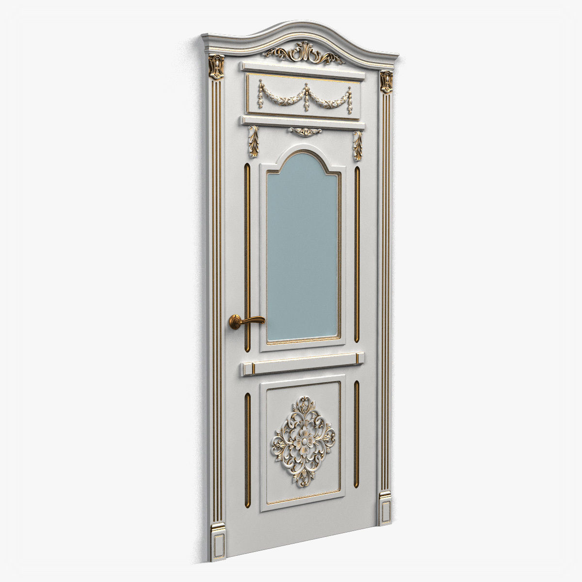 Door0053 ornate wooden door 3D model_6
