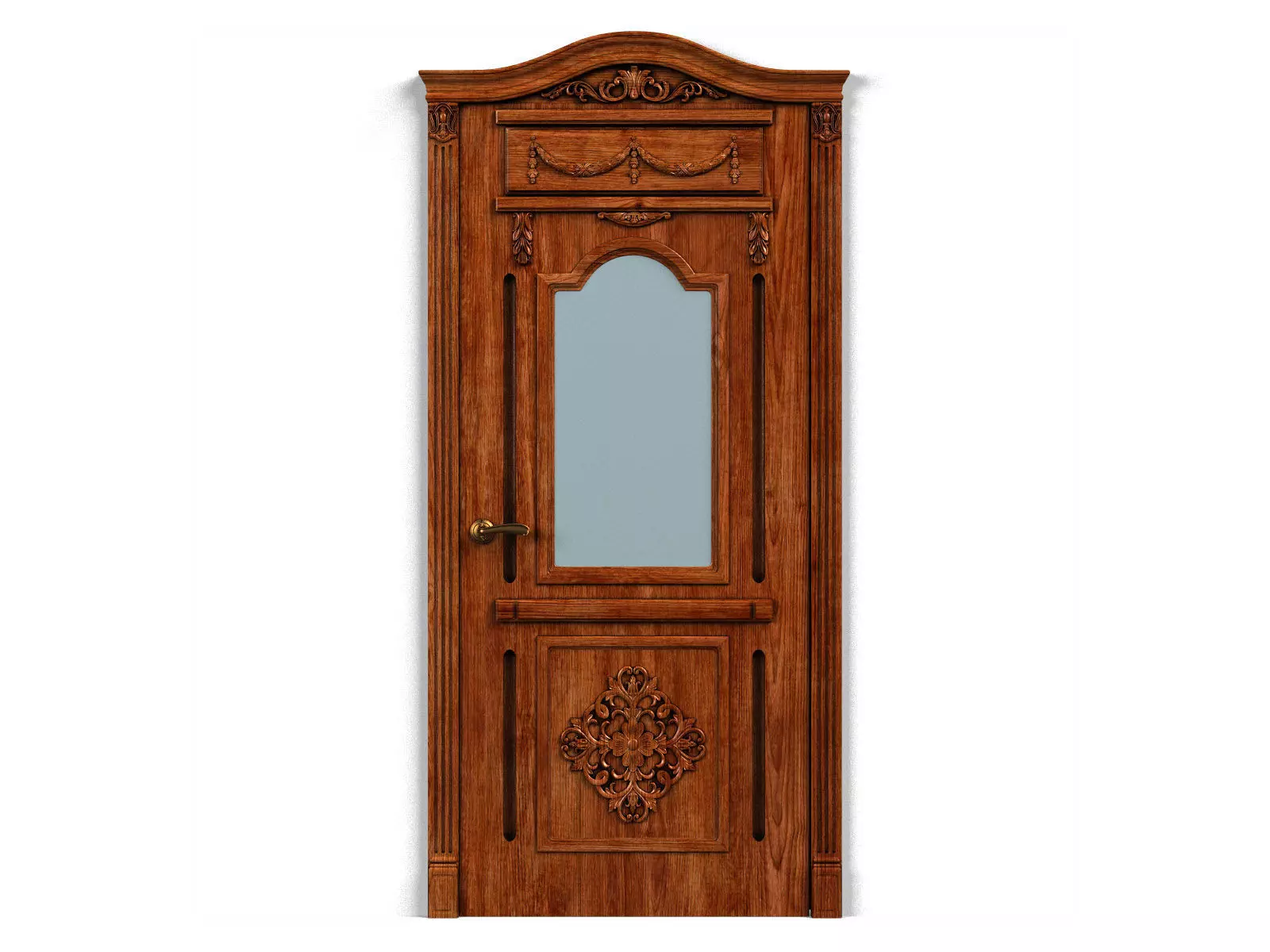 Door0053 ornate wooden door 3D model_0