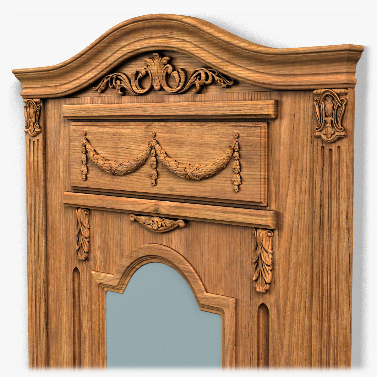 Door0053 ornate wooden door 3D model_9