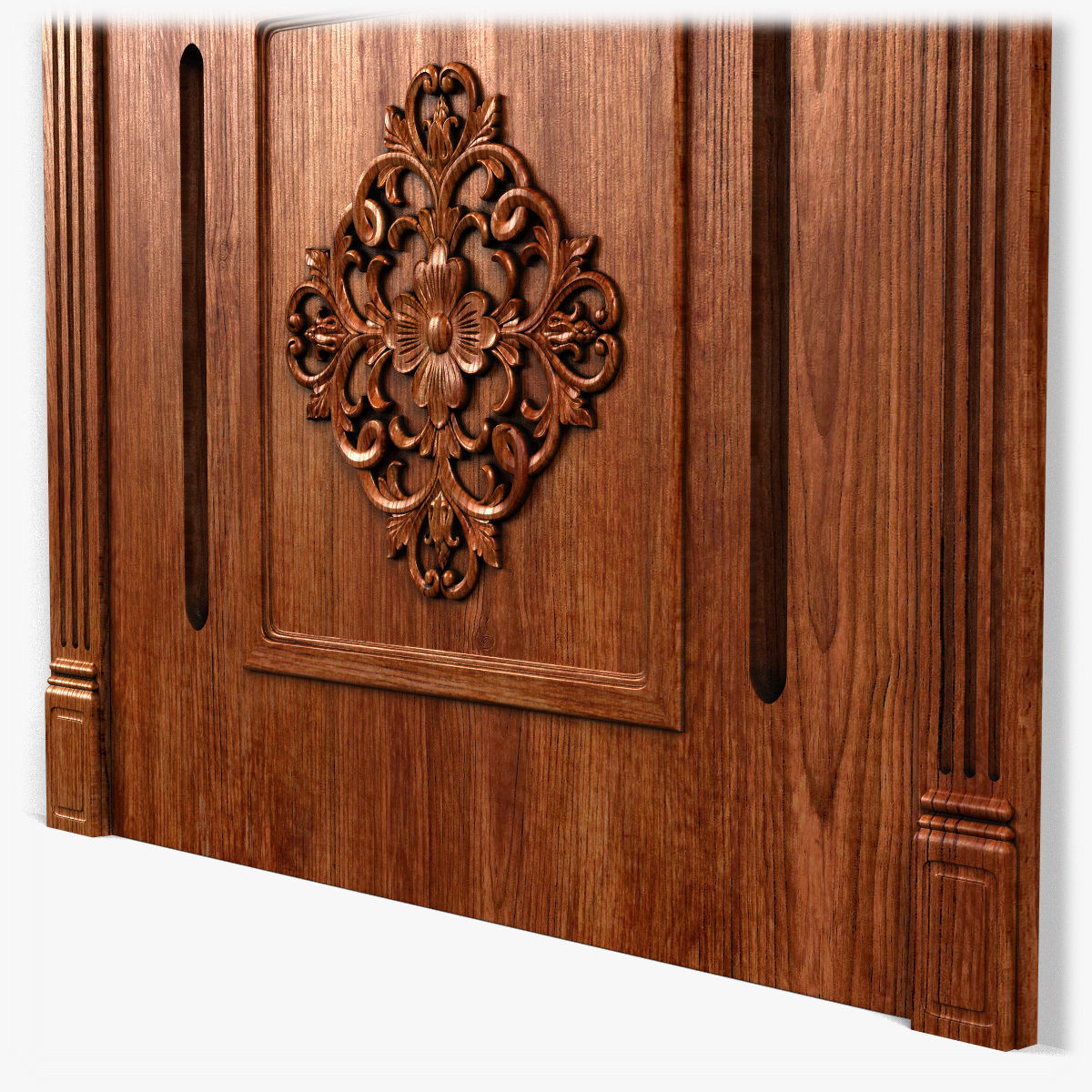 Door0053 ornate wooden door 3D model_4