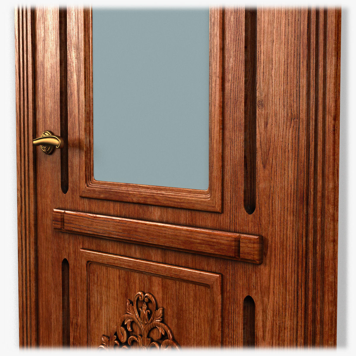 Door0053 ornate wooden door 3D model_3