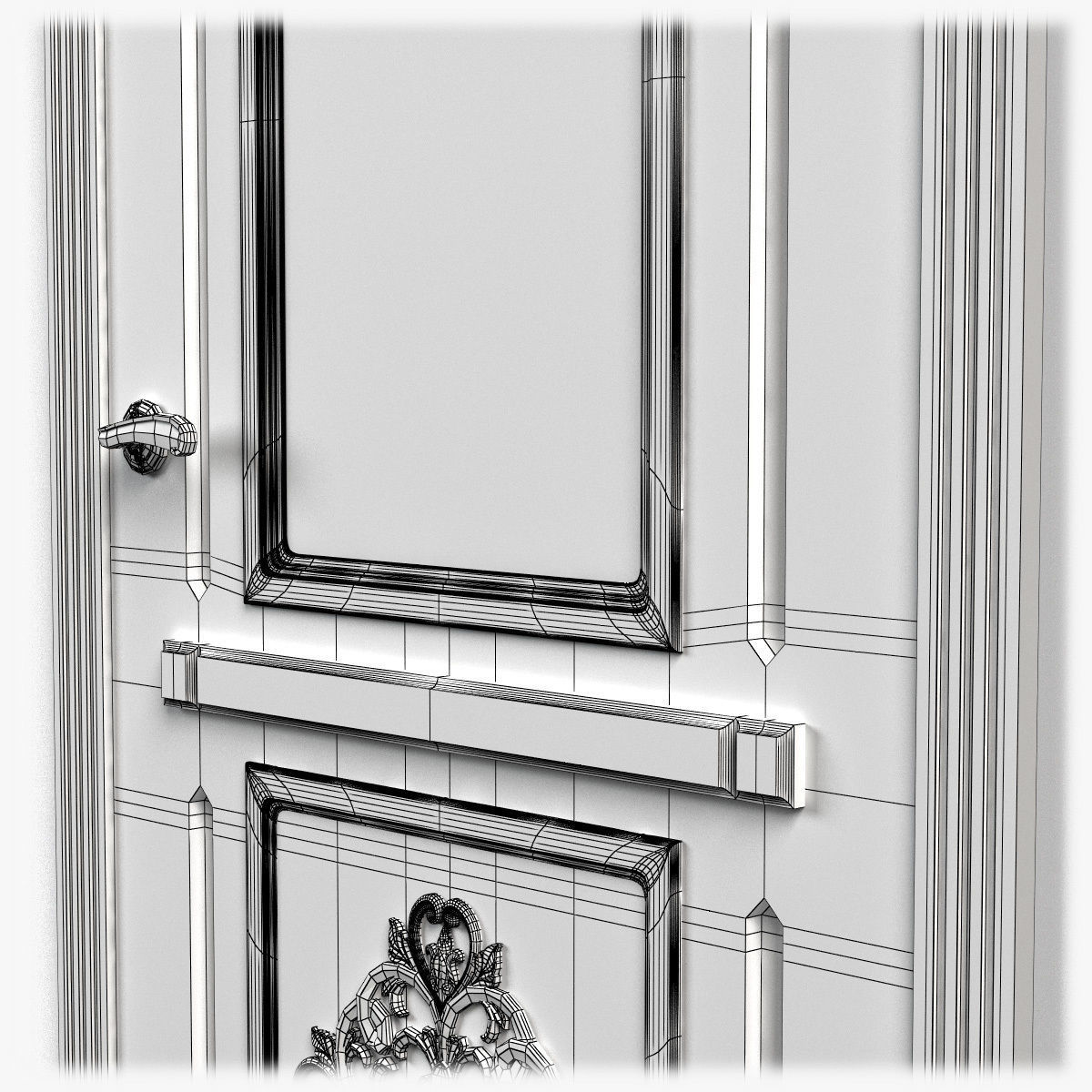 Door0053 ornate wooden door 3D model_13