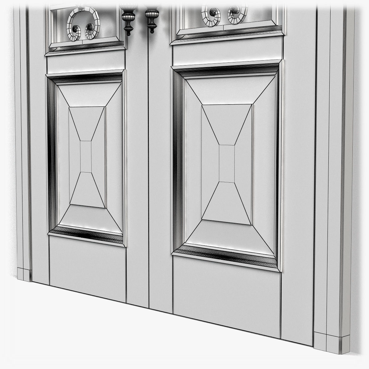 Door0054 ornate wooden door 3D model_14