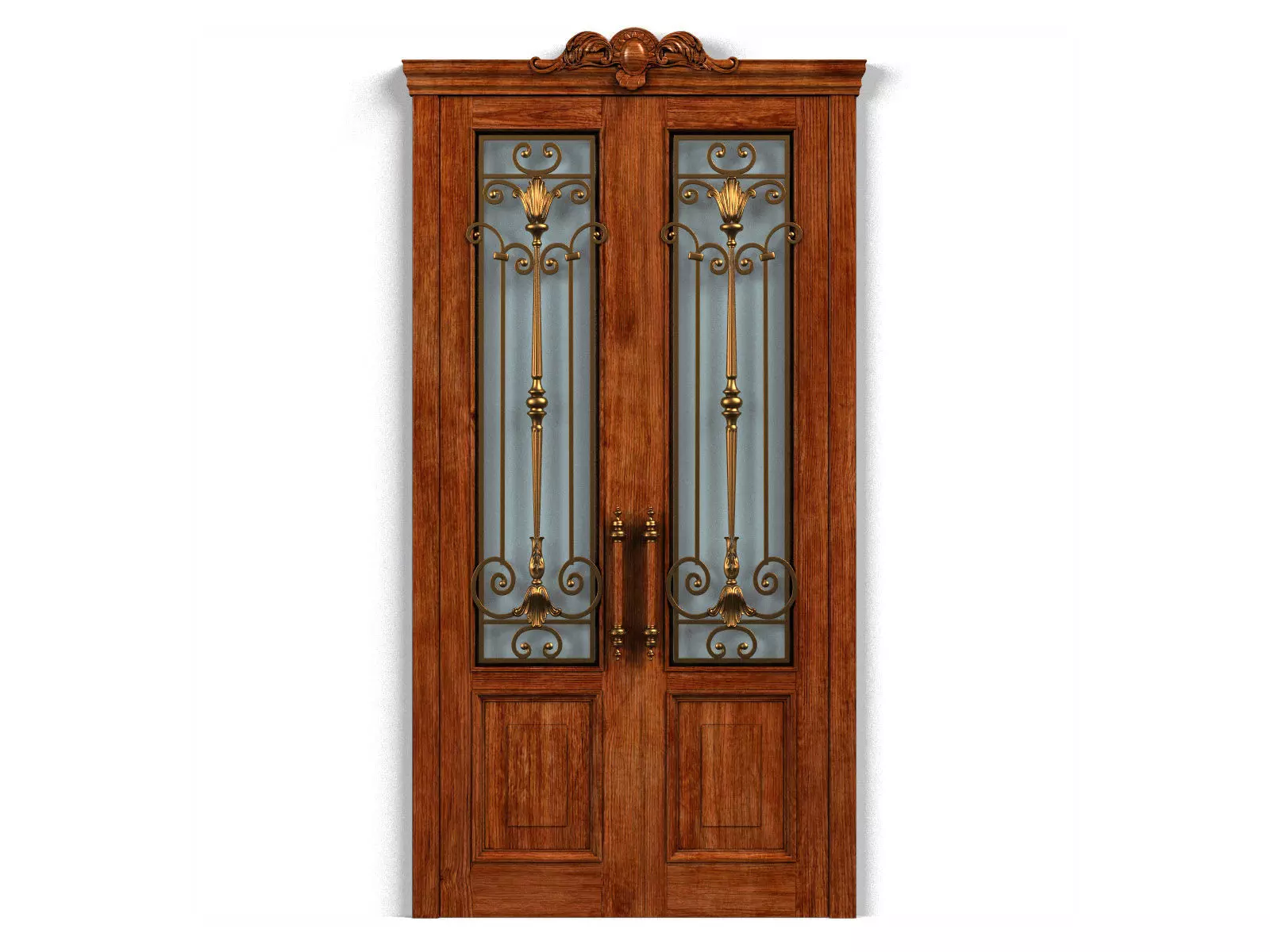 Door0054 ornate wooden door 3D model_0