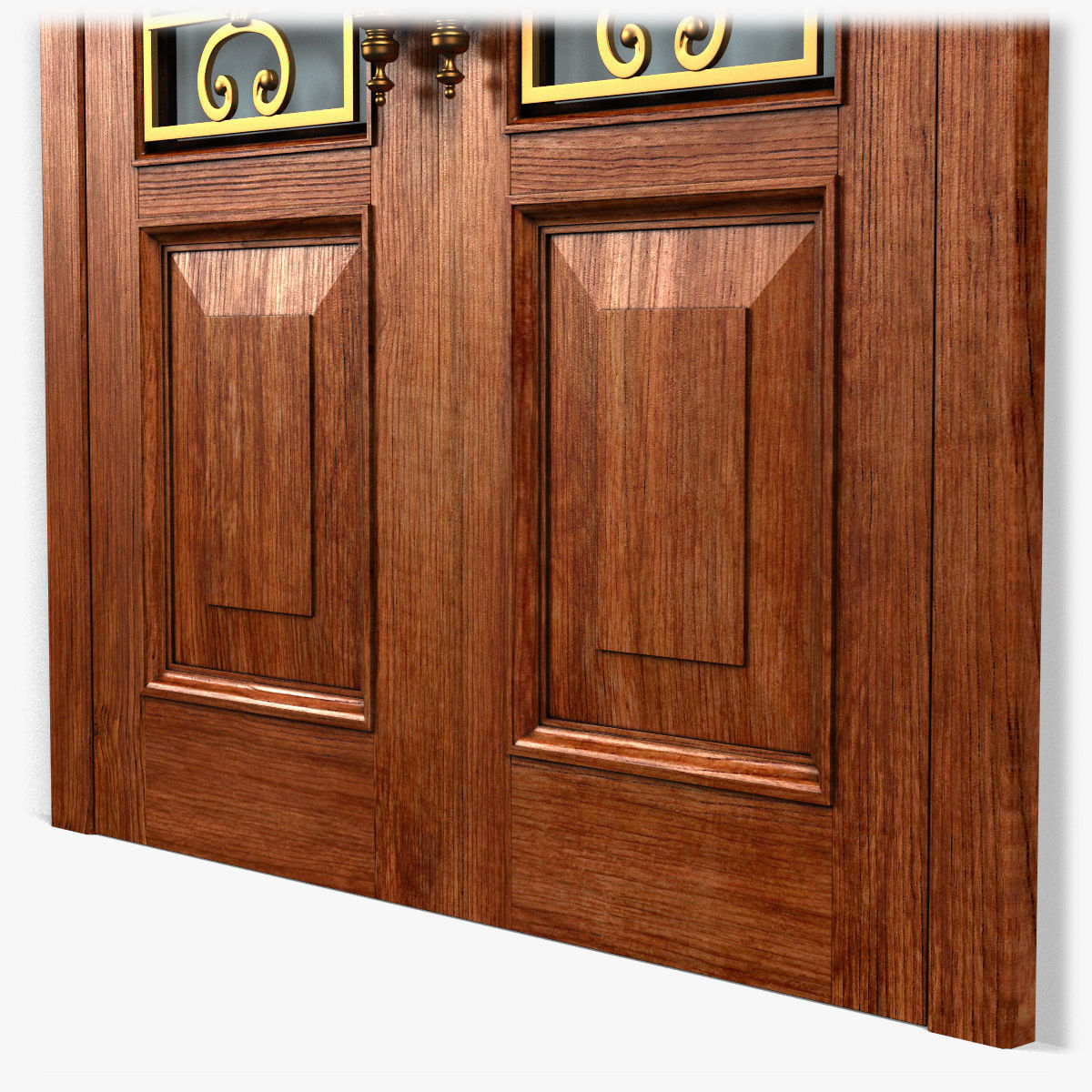 Door0054 ornate wooden door 3D model_4