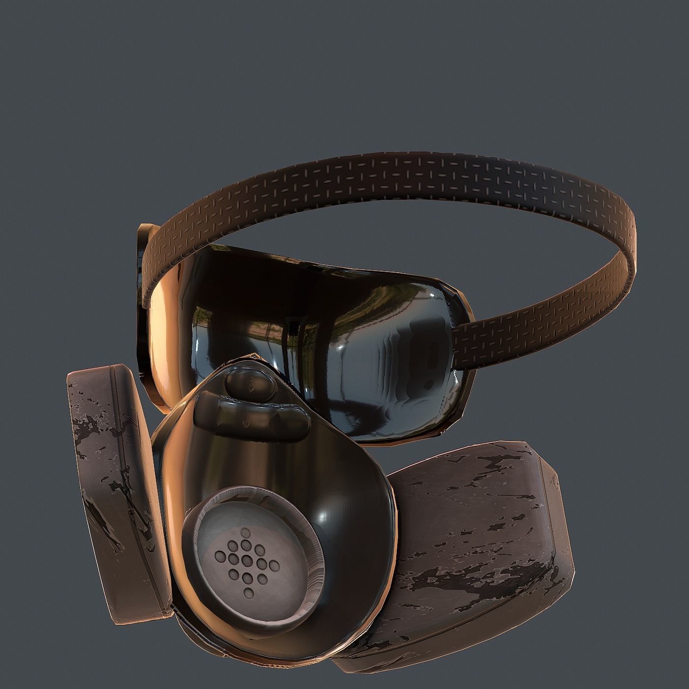 Gas mask helmet 3d model scifi Low-poly Low-poly 3D model_5