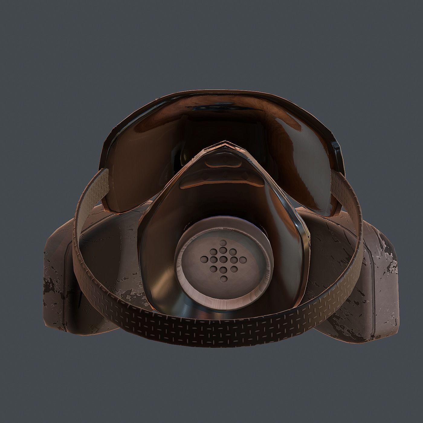 Gas mask helmet 3d model scifi Low-poly Low-poly 3D model_7