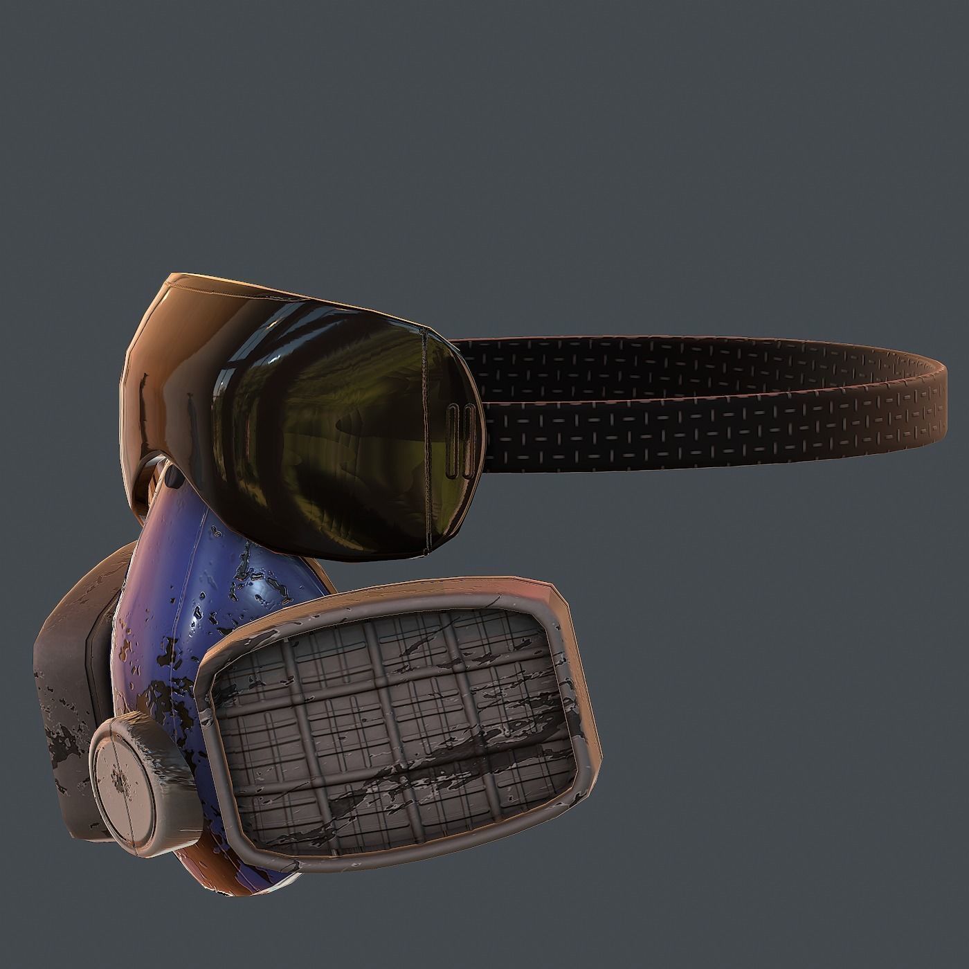 Gas mask helmet 3d model scifi Low-poly Low-poly 3D model_6