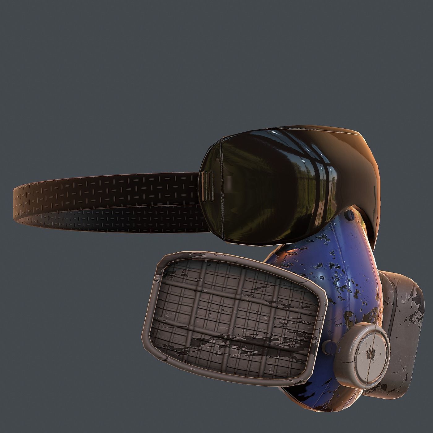 Gas mask helmet 3d model scifi Low-poly Low-poly 3D model_9