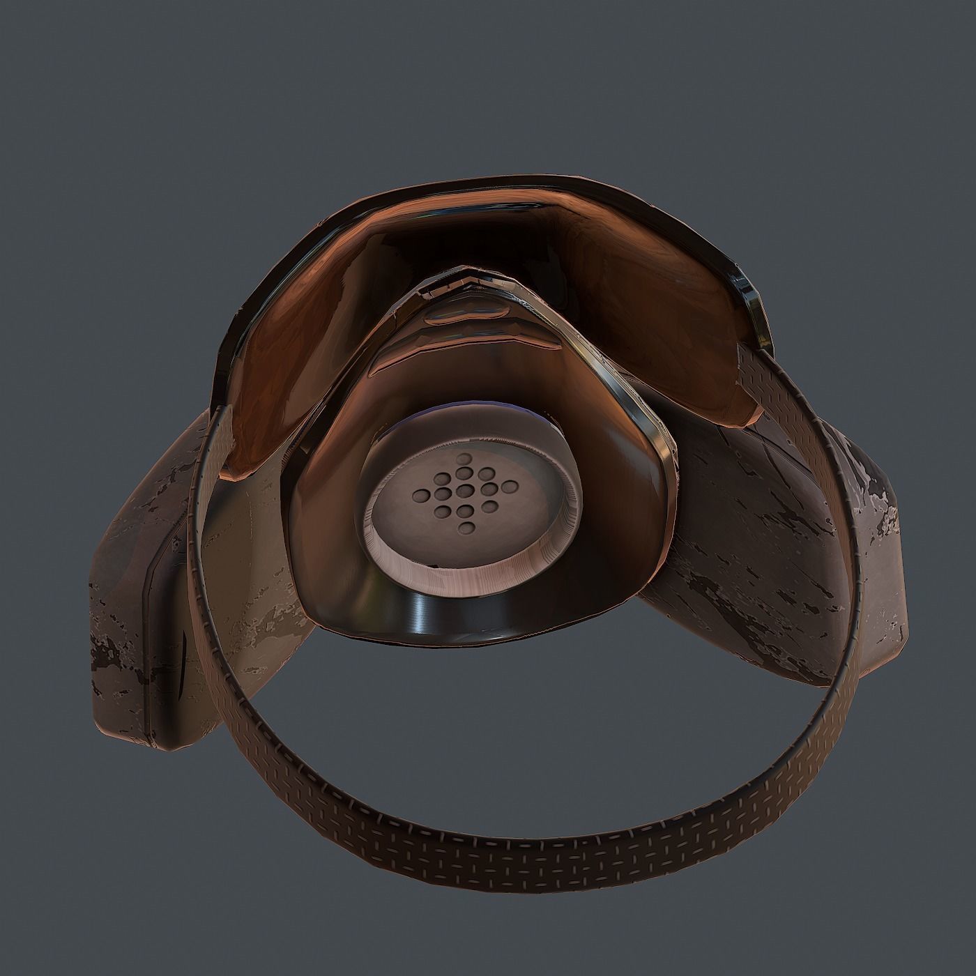 Gas mask helmet 3d model scifi Low-poly Low-poly 3D model_8