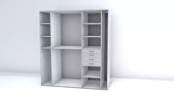 laundry wardrobe with shelves and drawers