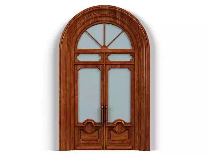 Door0057 wooden door on wall