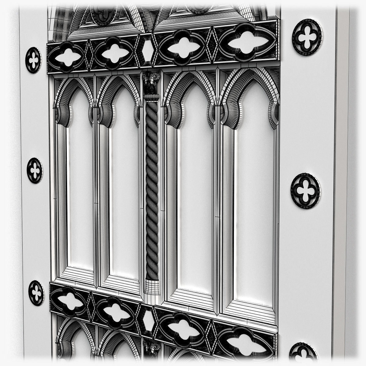 Door0058 wooden gothic door 3D model_13