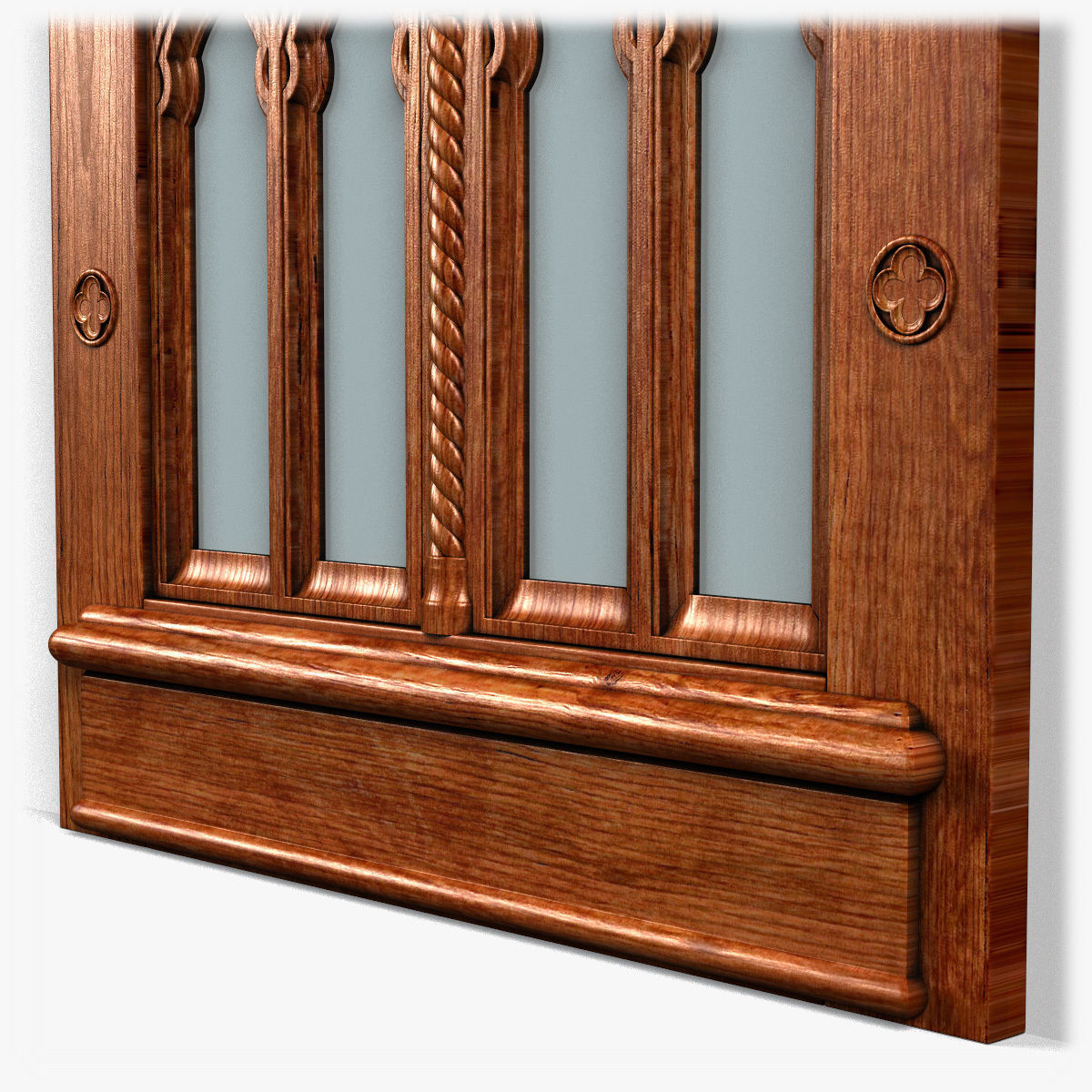 Door0058 wooden gothic door 3D model_4