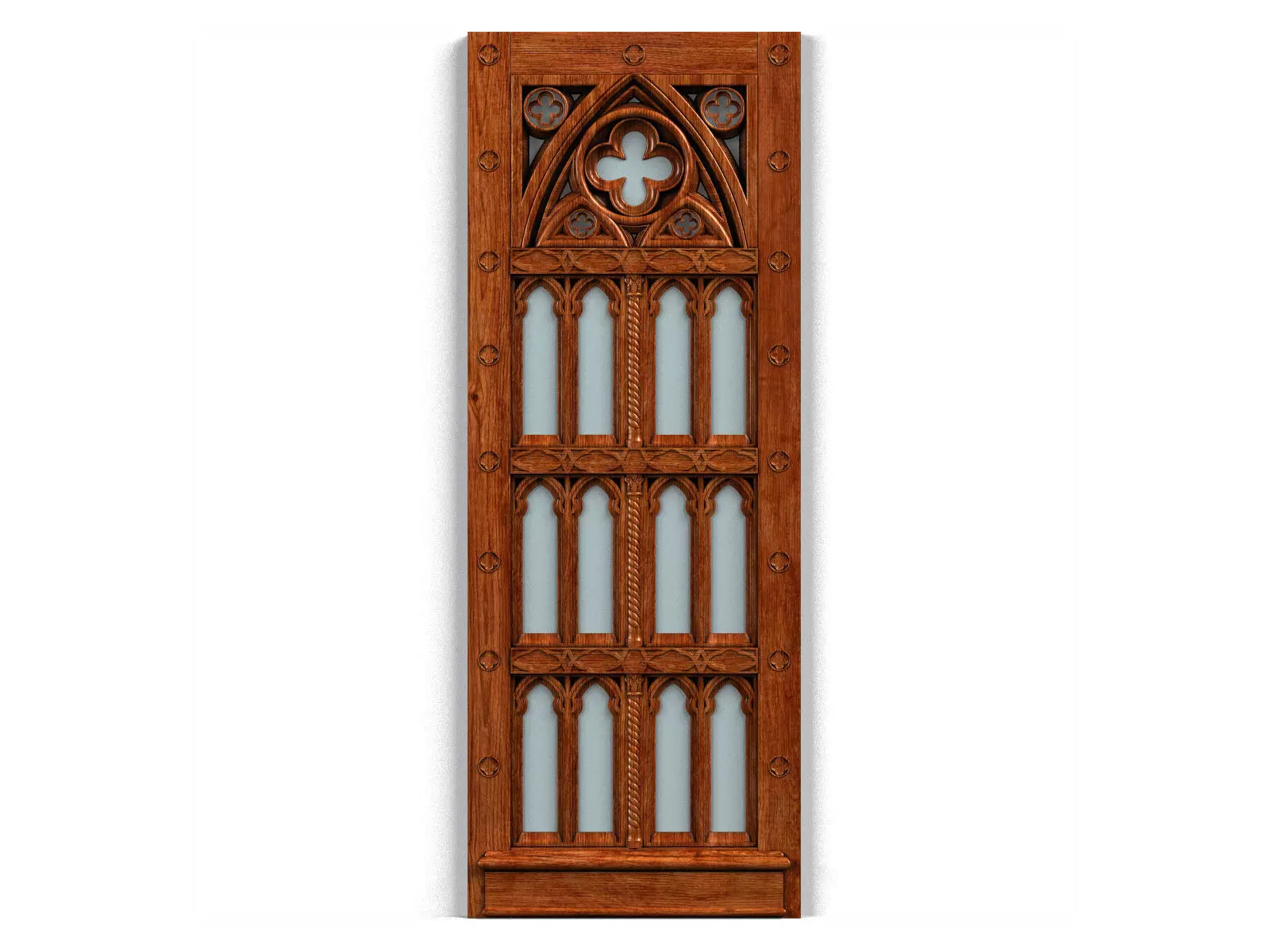Door0058 wooden gothic door 3D model_0