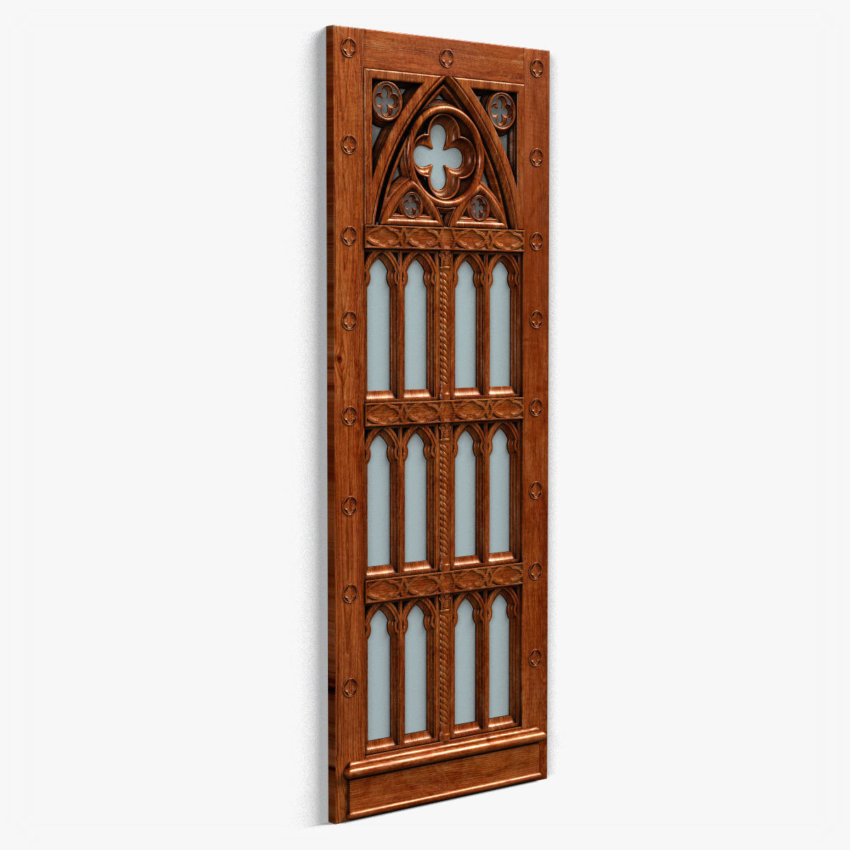 Door0058 wooden gothic door 3D model_1