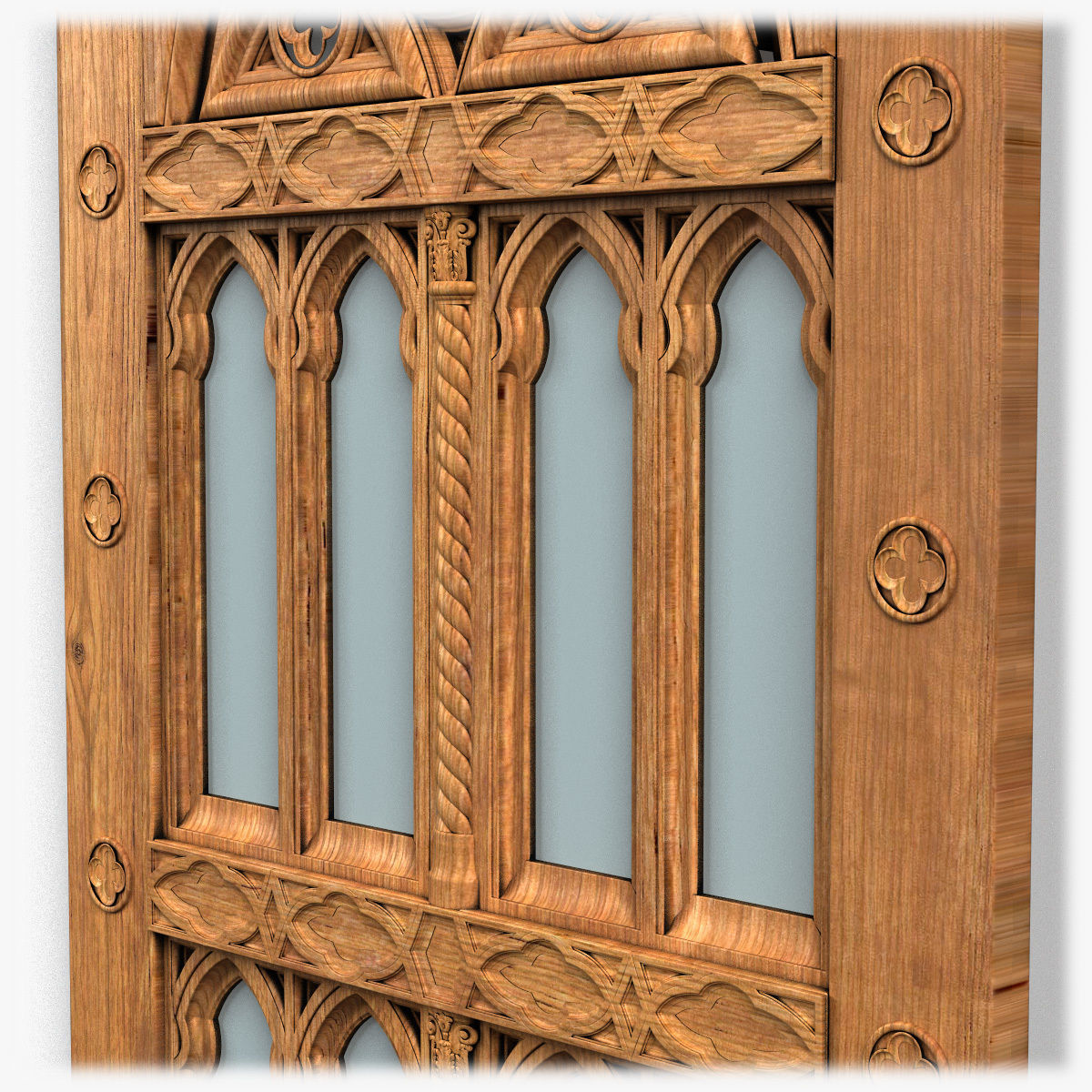 Door0058 wooden gothic door 3D model_10