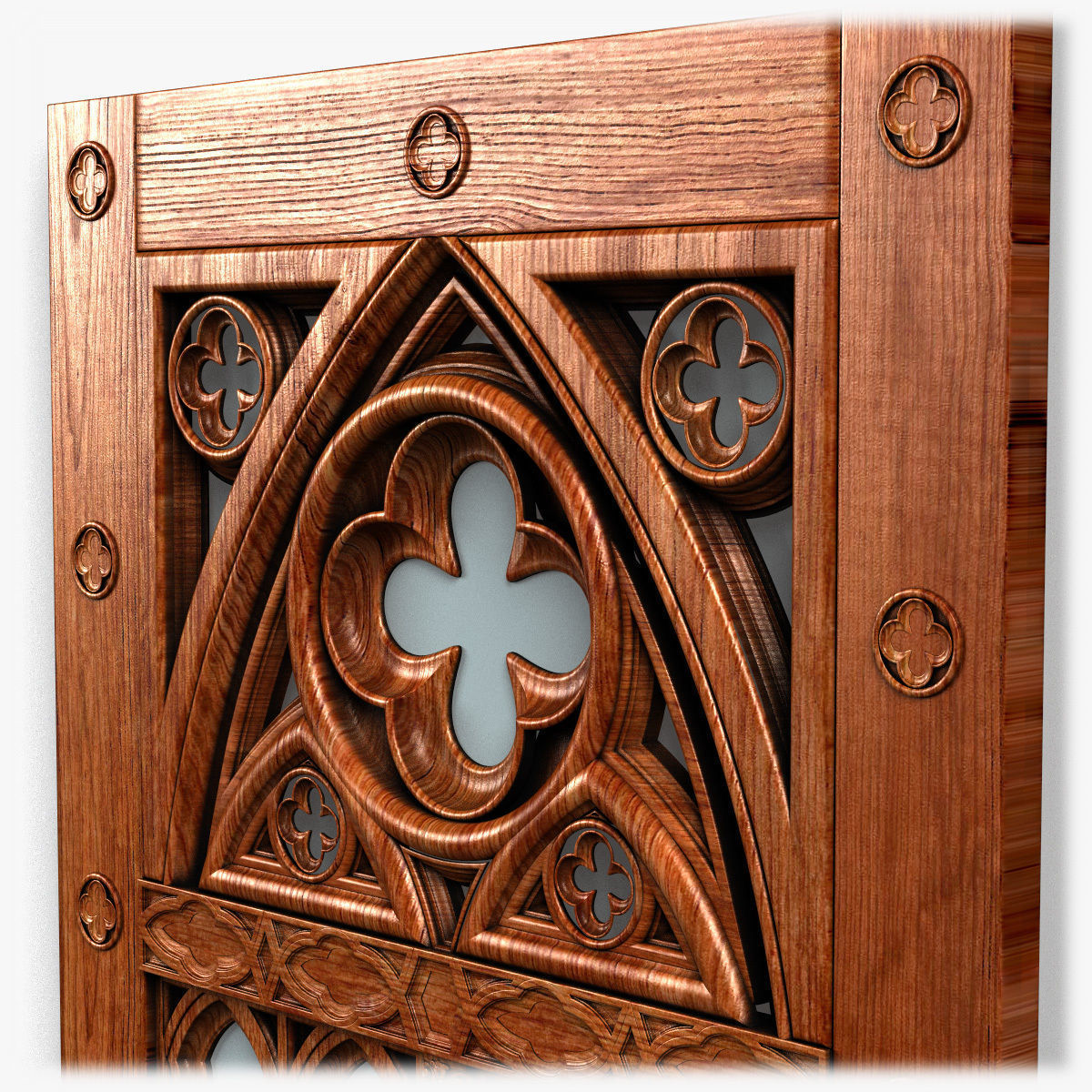 Door0058 wooden gothic door 3D model_2