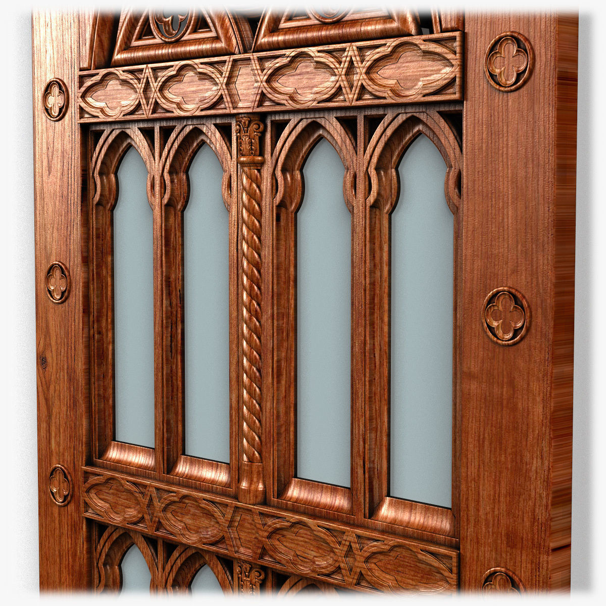 Door0058 wooden gothic door 3D model_3