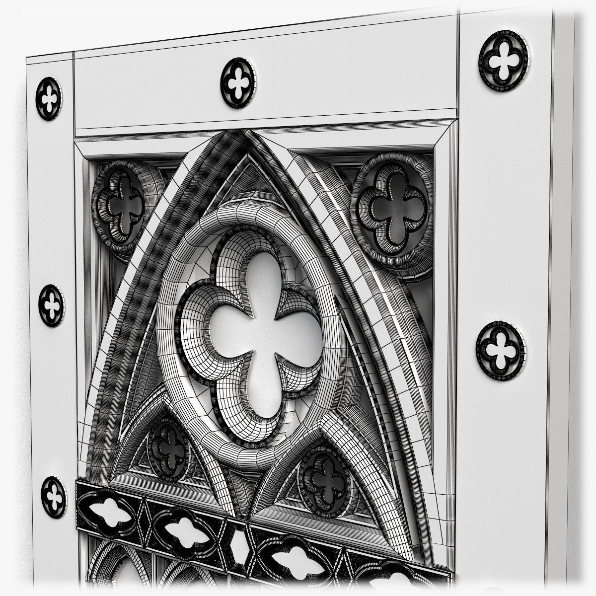 Door0058 wooden gothic door 3D model_12