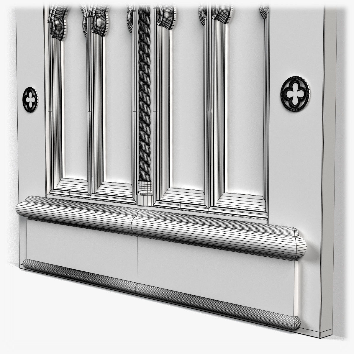 Door0058 wooden gothic door 3D model_14