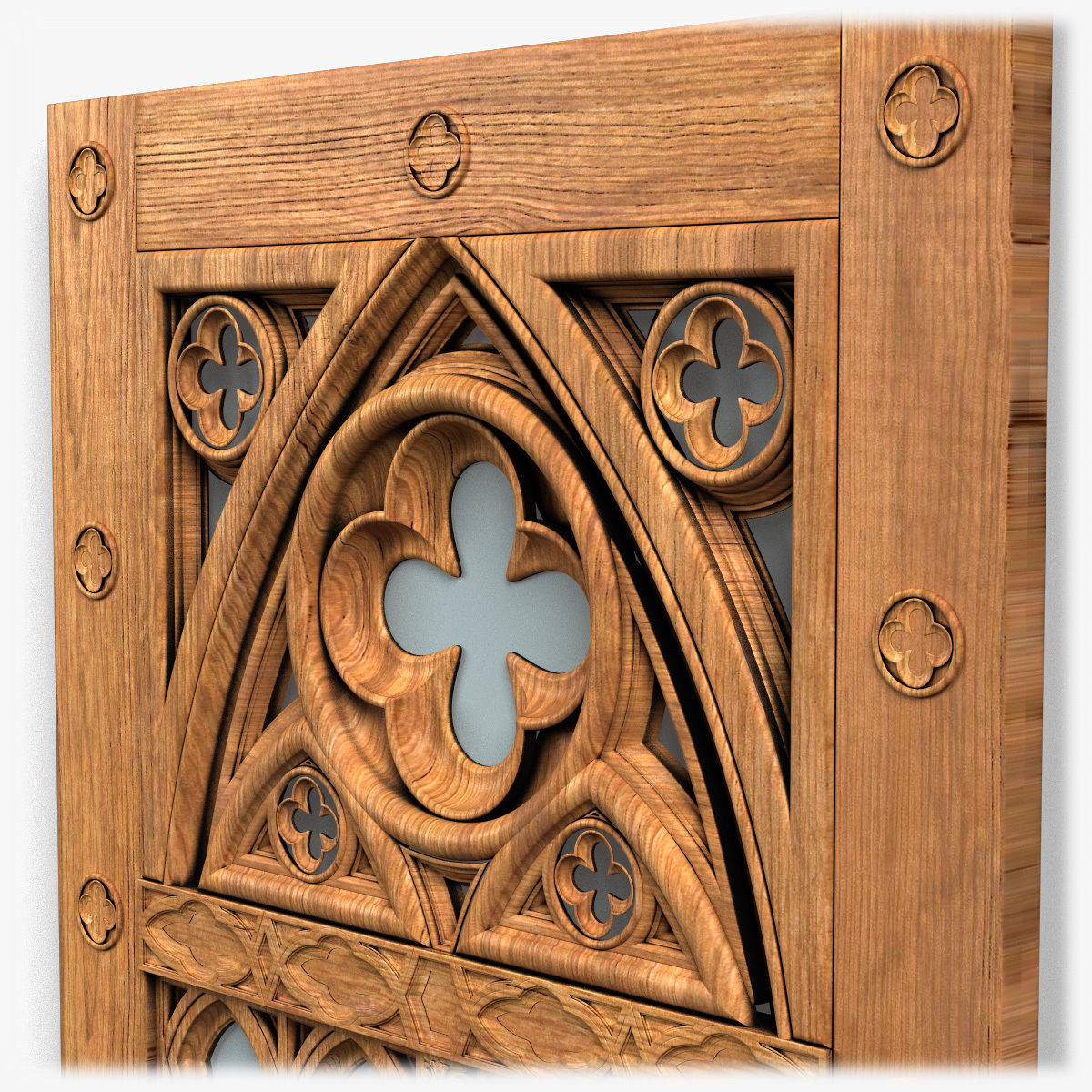 Door0058 wooden gothic door 3D model_9