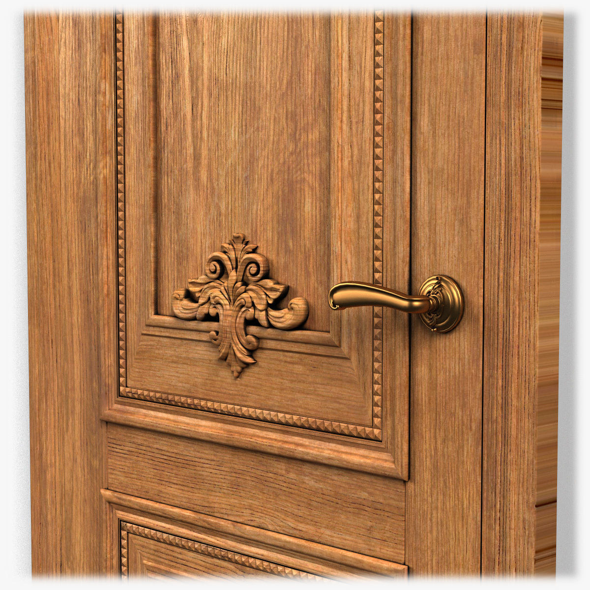 Door0059 wooden door on wall 3D model_10