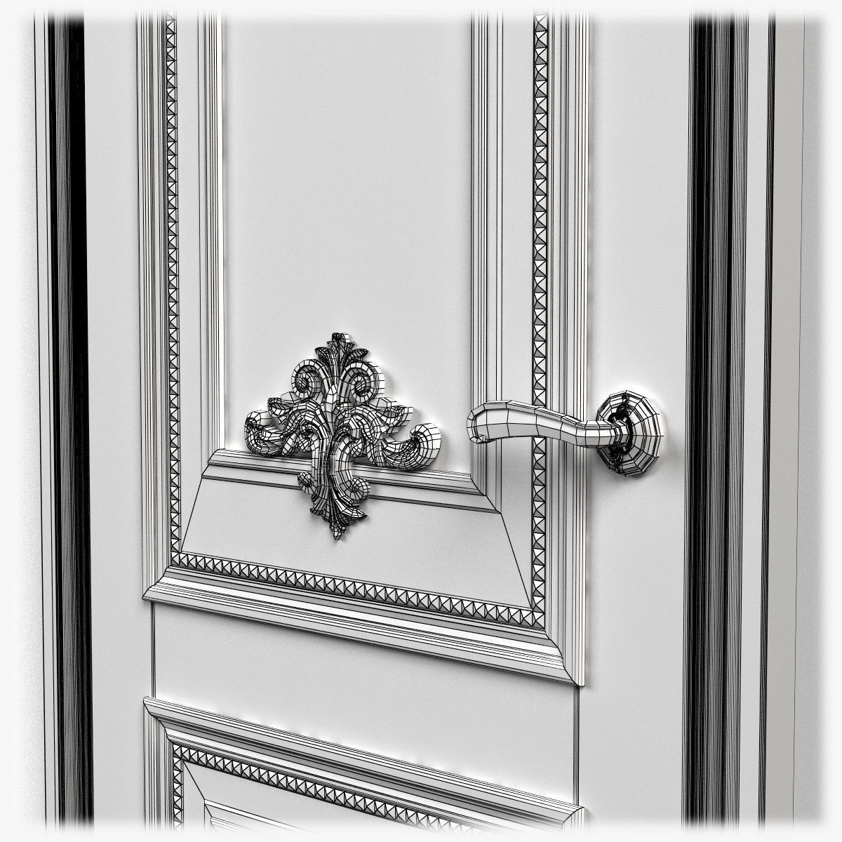 Door0059 wooden door on wall 3D model_13