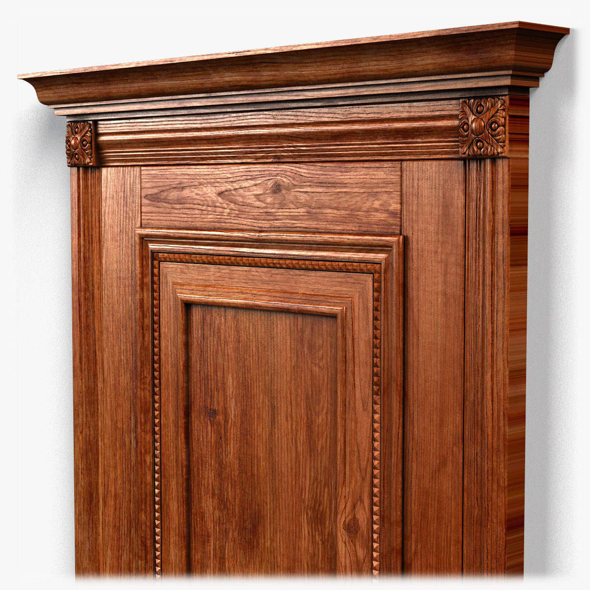 Door0059 wooden door on wall 3D model_2