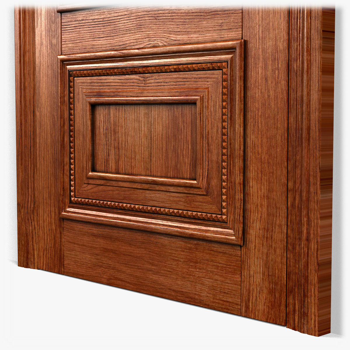 Door0059 wooden door on wall 3D model_4