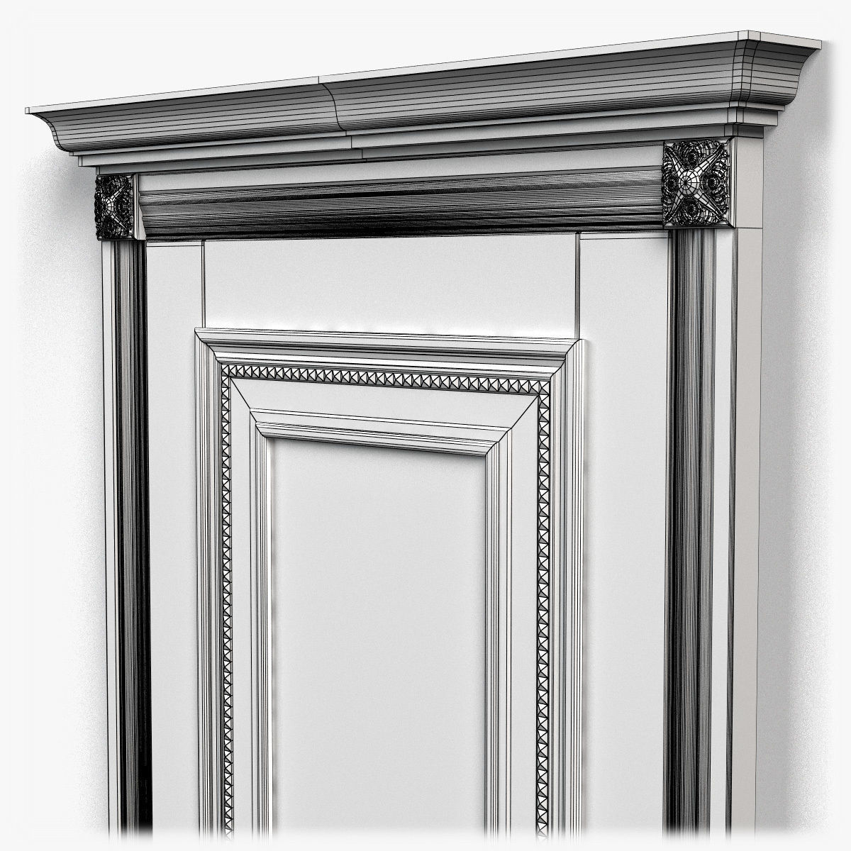 Door0059 wooden door on wall 3D model_12