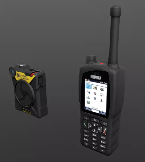 Bodycam and SC20 radio Low-poly 3D model_0