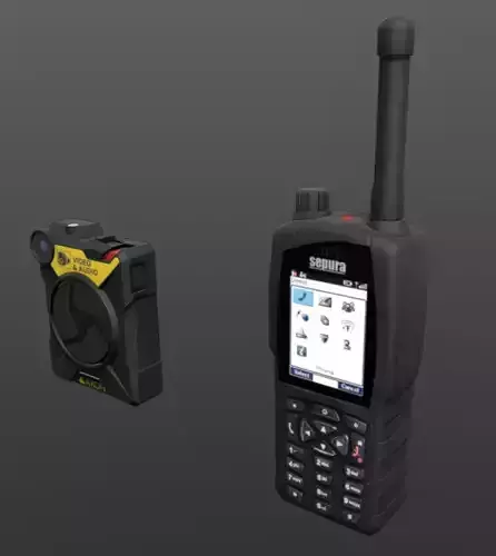 Bodycam and SC20 radio Low-poly 3D model