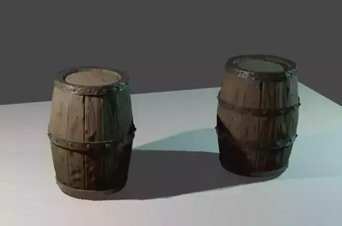 Barrel two wooden barrels on table