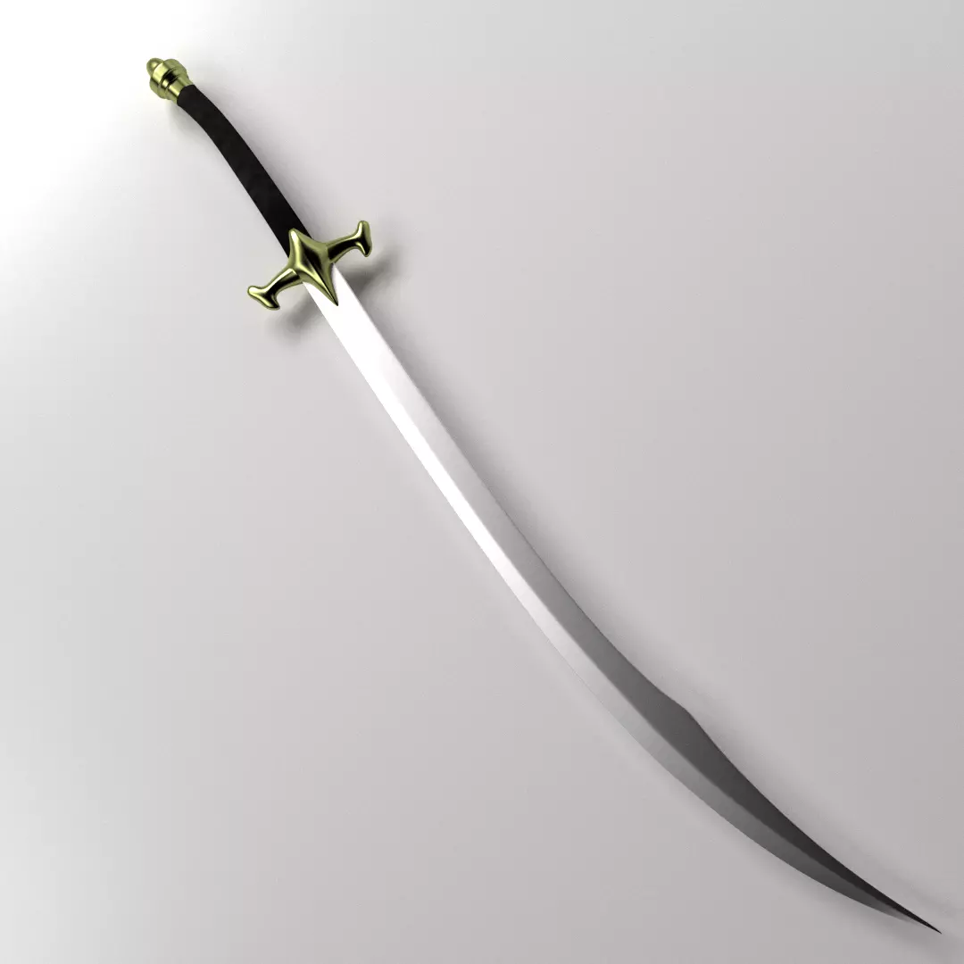 Scimitar sword 3D model_0