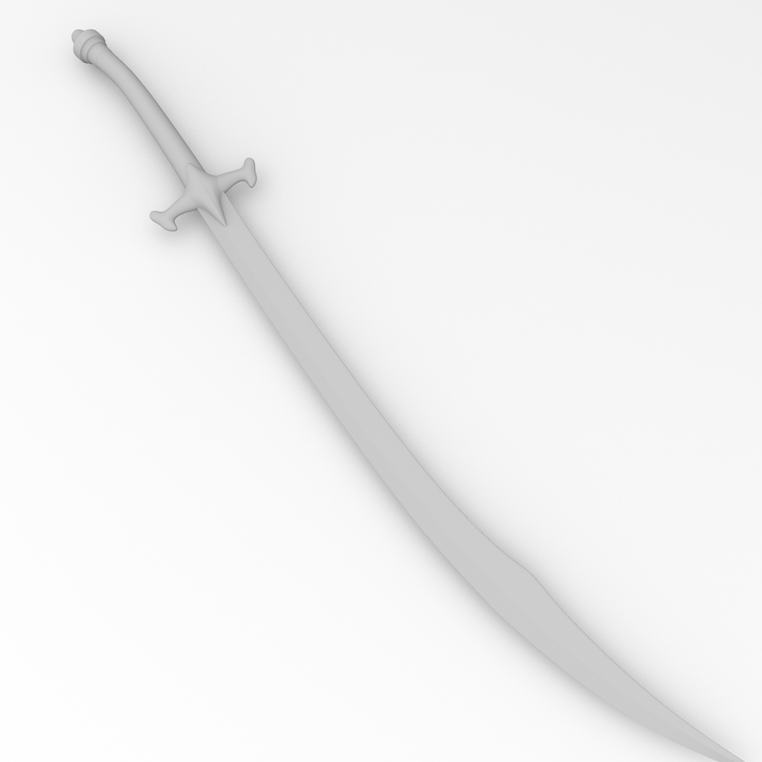 Scimitar sword 3D model_5