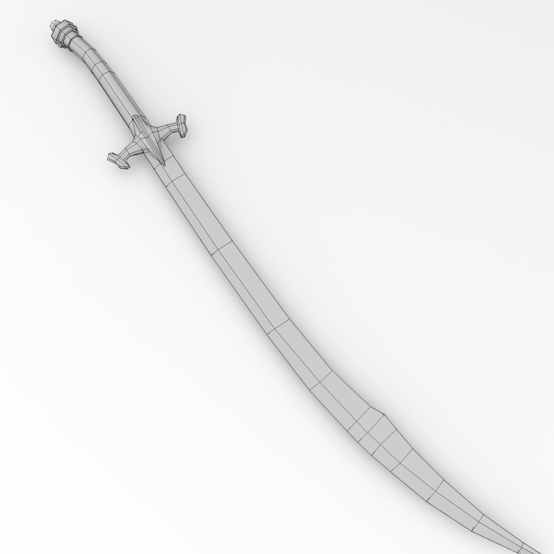 Scimitar sword 3D model_4
