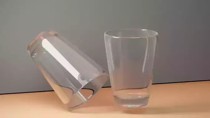 Realistic Glass and cup on table