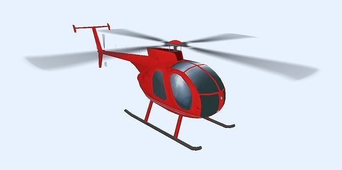  Boeing AH-6 helicopter low poly 3d model Low-poly 3D model