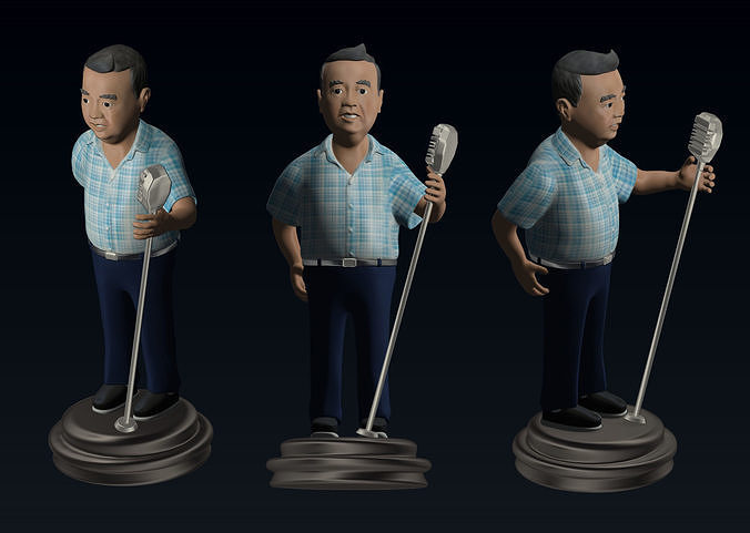 Chinese Old Man Singing 3D model