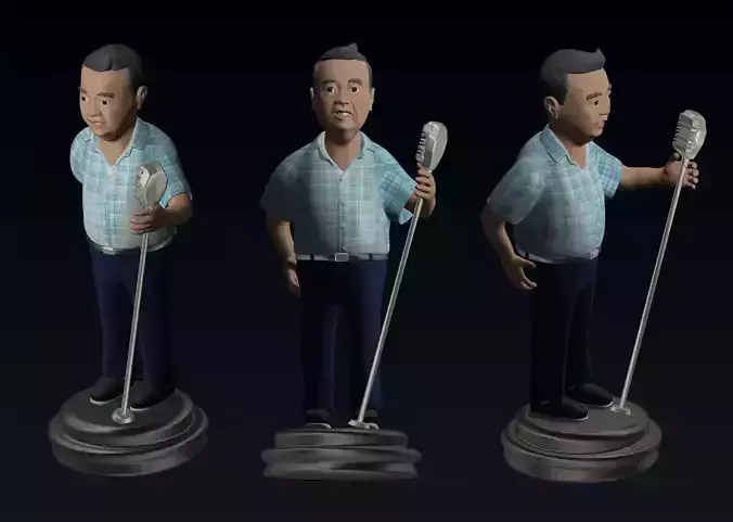Chinese Old Man Singing 3D model