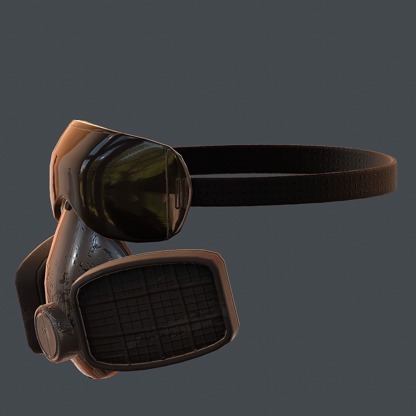 Gas mask helmet 3d model scifi Low-poly Low-poly 3D model_6