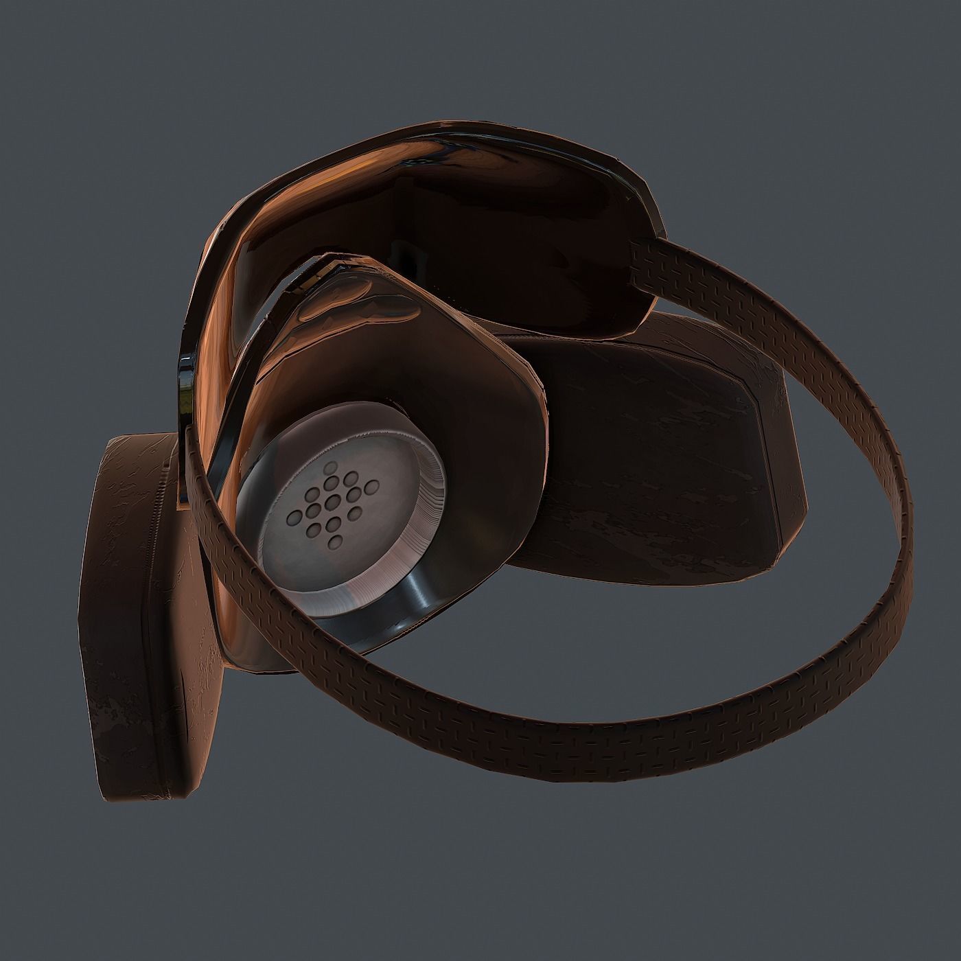 Gas mask helmet 3d model scifi Low-poly Low-poly 3D model_5