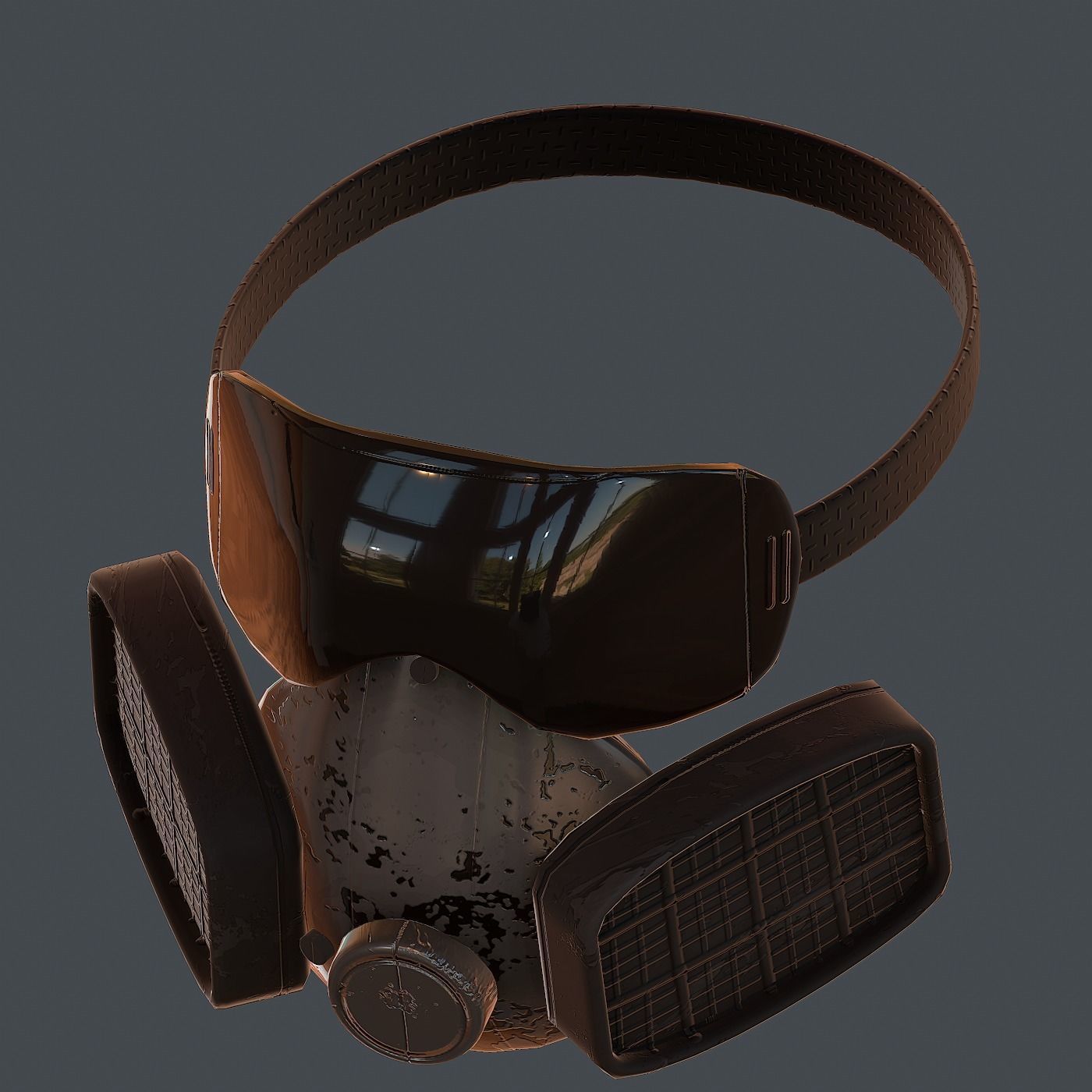 Gas mask helmet 3d model scifi Low-poly Low-poly 3D model_8